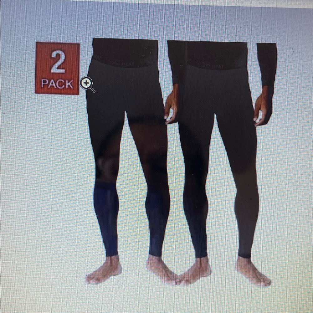 32 Degrees Heat Men's Base Layer Pant Ultra Light 2Pk Black Small Keep /Z5